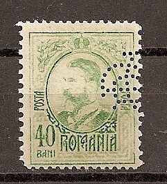 SD Romania 1908 LP66- Carol I gravate, 40 Bani, PERFIN "BCR" foto mare SD Romania 1908 LP66- Carol I gravate, 40 Bani, PERFIN "BCR" foto mare