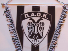 Fanion fotbal PAOK SALONIC (Grecia) - dimensiuni 35x27 cm foto