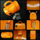 GEANTA DAMA CANDY BAG FURLA SILICON ORANGE GLITTER MADE IN ITALY LACATEL, Medie