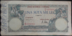 Bancnota 100000 lei - ROMANIA, anul 1946 / Octombrie *cod 54 foto