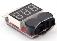 Tester buzzer pentru baterii Lipo / Li-ion / LiMn / Li-Fe alarm alarma foto