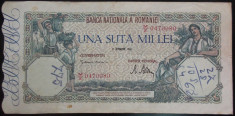 Bancnota istorica 100000 lei - ROMANIA, anul 1946 / Octombrie *cod 50 foto