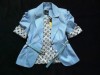 Sacou Dama Bleu Supradimensionat Maneca Scurta + Curea Cadou Piele Eco. Bleizer Elegant Office, Club, Evenimente Speciale. Marimea 36