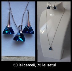 Cercei din argint cu Swarovski foto