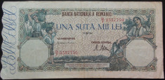 Bancnota 100000 lei - ROMANIA, anul 1946 / MAI *cod 92 foto
