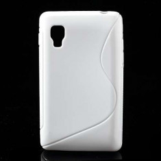 Design S-Curve Gel TPU Husa LG Optimus L4 2 E440 Alba foto