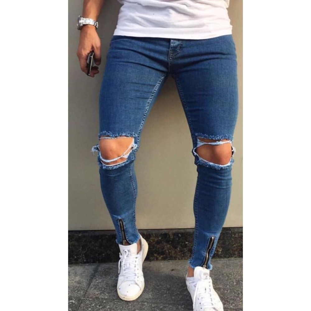 Blugi-barbati tip Zara pantaloni-jeans slim fit rupti-skinny | arhiva ...