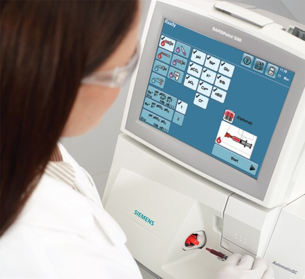 Siemens Rapidpoint 500, analizor de gaze in sange si ioni, astrup
