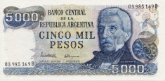 Argentina 5000 Pesos (nedatata; circa 1977-1983) P-305 UNC !!! foto