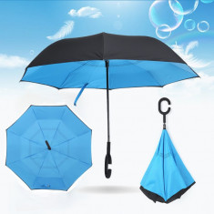 Umbrela reversibila de ploaie cu maner special foto