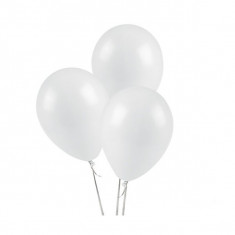 Set 100 baloane albe mari, forma ovala, 30 cm foto