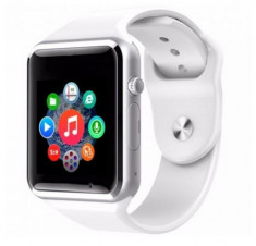 Ceas smartwatch cu telefon, SIM T300, bluetooth - compatibil android- ALB foto