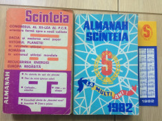 lot scanteia almanah 1980 si 1982 plus calendar scinteia epoca de aur ilustrat foto