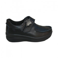 Pantof de toamna, primavara, de culoare neagra, din piele moale (Culoare: NEGRU, Marime: 40) foto