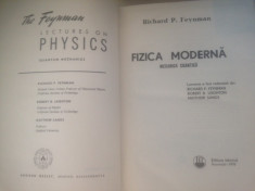 RICHARD FEYNMAN, FIZICA MODERNA( LECTII DE FIZICA. VOL.3 MECANICA CUANTICA) foto