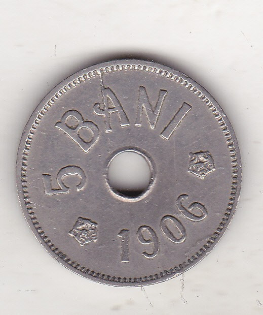 bnk mnd EROARE Romania 5 bani 1906 J - die crack