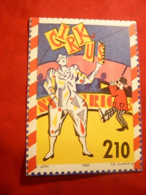 Ilustrata - Circ - Clovn 1987 , semnat E.Jern foto