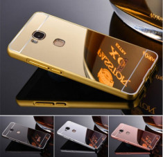 Bumper Aluminiu HUAWEI ASCEND P8 Lite 2017 / P9 Lite 2017 + Capac Mirror Gold foto