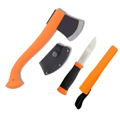 Mora Set Topor / Toporisca 12058 si Cutit Mora 2000 Orange (fluorescent) 12096 foto