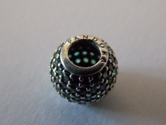 Talisman Pandora autentic 791051CZN Minge pave verde inchis foto