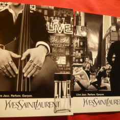 2 Ilustrate -Reclama - Muzica Live- Jazz ,relama parfum Yves Saint Laurent