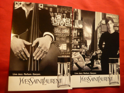 2 Ilustrate -Reclama - Muzica Live- Jazz ,relama parfum Yves Saint Laurent foto