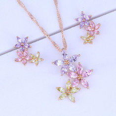 Bijuterii Multicolor Flower Cubic Zirconia foto