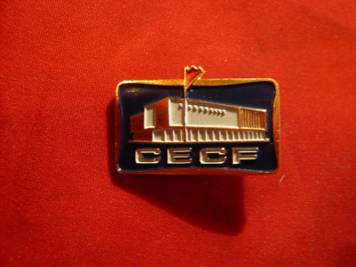 Insigna China CECF - Companie Energie , metal si email , L= 3 cm 1978 foto