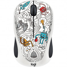 Mouse Logitech Wireless M238 Doodle Collection TECHIE WHITE foto