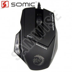 Mouse Gaming Somic Jizz Sorcerer G1980 Black, 2400 dpi, Senzor Avago, Switch-uri Omron, Picioruse de teflon foto