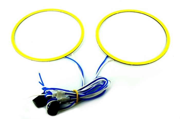 Lumini de zi DRL Cerc LED COB 90mm 12V alb AL-050917-6 Lumini de zi DRL Cerc LED COB 90mm 12V alb AL-050917-6