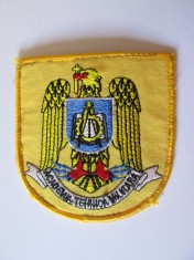 Emblema textila(73 x 70 mm) Academia Tehnica Militara