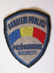 Emblema textila(100 x 80 mm) Gardieni Publici-Paza si Ordine Bucuresti foto