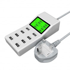 Statie USB Charger ZNYSMART LED Display 8 Port USB Charging Station (cu adaptor) foto