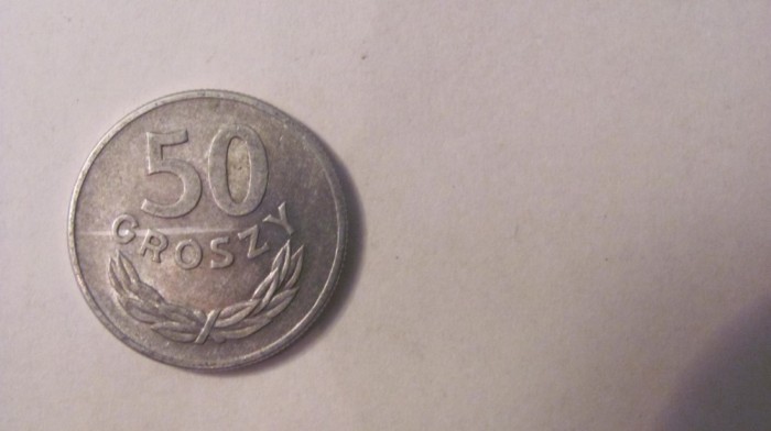CY - 50 groszy grosi 1949 Polonia / aluminiu