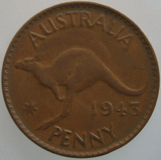 AUSTRALIA KM#36 - 1 Penny 1943 &amp;quot;GEORGE VI&amp;quot; foto