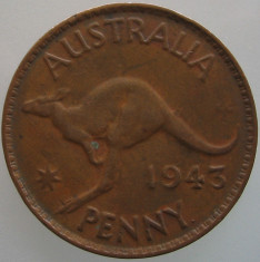 AUSTRALIA KM#36 - 1 Penny 1943 &amp;quot;GEORGE VI&amp;quot; foto