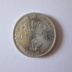 Belgia 20 Francs/Franci 1935 Argint
