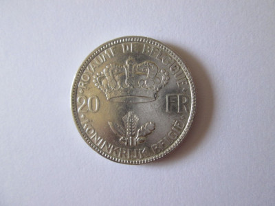 Belgia 20 Francs/Franci 1935 Argint foto
