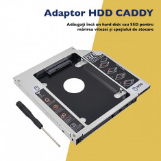 Adaptor HDD Caddy Laptop Universal 9.5 mm SATA III - Rack Unitate Optica foto