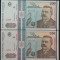 Lot / Set 2 Bancnote Serii Consecutive 200 Lei- ROMANIA, anul 1992 *cod 623 UNC