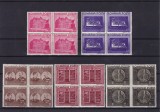 ROMANIA 1941 LP 143 FUNDATIA CAROL I BLOCURI DE 4 TIMBRE MNH, Nestampilat