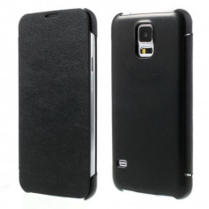 Husa protectie Flip Cover din piele ecologica pentru Samsung Galaxy S5 G900 - neagra foto