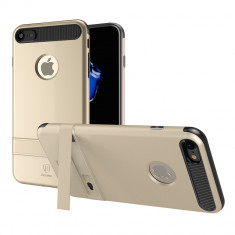 Carcasa protectie spate BASEUS din plastic si gel TPU cu suport pentru iPhone 7 Plus 5.5 inch, gold foto