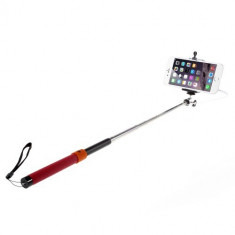 Selfie Stick extensibil cu fir - rosu foto