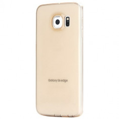 Carcasa protectie spate 0.7mm pentru Samsung Galaxy S6 Edge, gold foto