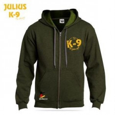 Hanorac cu gluga si fermoar/verde inchis - Unisex - Julius K9 foto