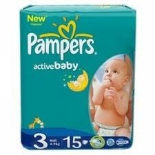 PAMPERS SMALL ACTIVE NR.3 MIDI 4-9KG 15BUC foto