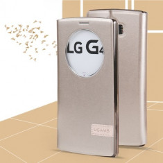 Husa protectie flip cover USAMS cu decupaj pentru LG G4 - gold foto