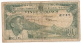 Belgian Congo Ruanda-Urundi 20 Francs 1957 U